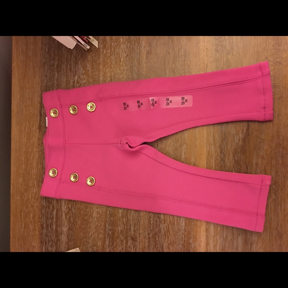 Pink Pants with Gold Buttons